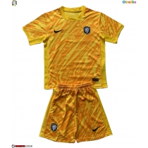 Otroške Nogometnih dresov Nizozemska Vratar Gostujoči EP 2024 Kratki rokavi (+ hlače)